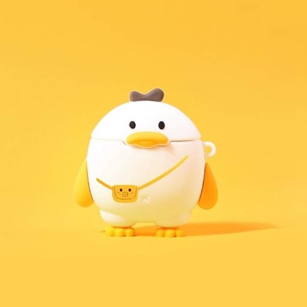 Kompatibel med Airpods etui, Sød Tegneserie Silikon Air pod Sjov Etui, Nøglering Design, Mode Etuier (AirPods 1/2, Fed And med Taske)