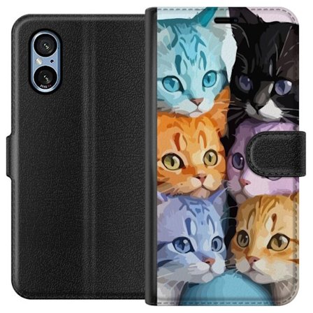 Yhteensopiva Lompakkokotelo Sony Sony Xperia 10 VI Värikkäät Kissat