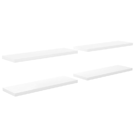 Vidaxl Svävande Vägghyllor 4 St Vit Högglans 120x23,5x3,8 Cm Mdf Vit