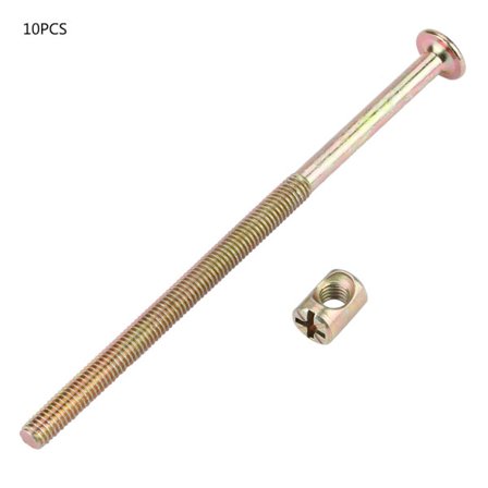 Høykvalitets flatt hode karbonstål skrue mutter sett 10 stk 6x110mm