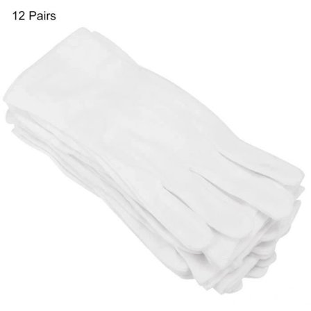 Suojakäsineet - Puuvilla - 12 Paria - Pestävät - Valkoiset[CO]