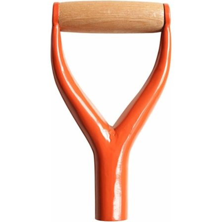 D-formet skovlskaft, smedet jern træ skovlskaft