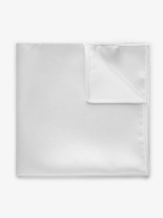 John Henric Men's White Pocket Square Plain Size Onesize