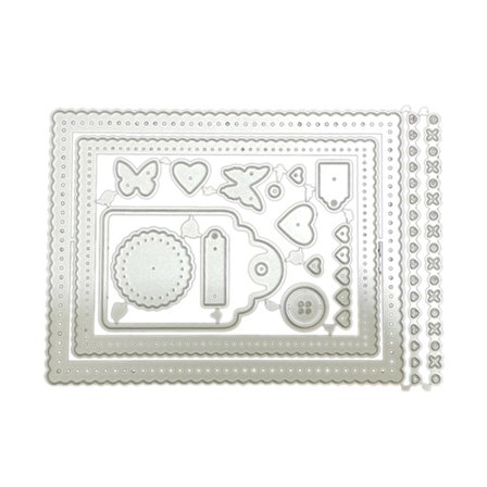 Makramee-kehys, metalliset leikkausmuotit, tee-se-itse-leimasimet, askartelumallipohja