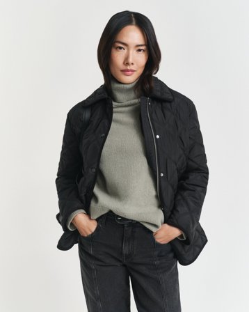GANT Damen Steppjacke mit Cordbesatz (XS)