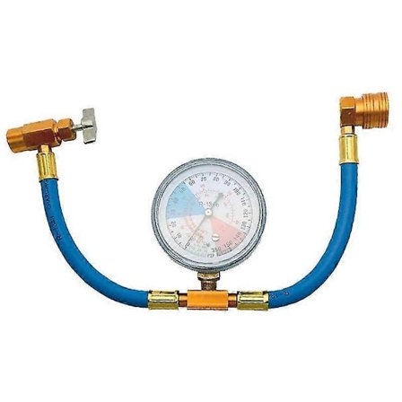 R134A AC Köldmediefyllningsslang Kit med Mätande Tryckmätare och 1/2 Tums Burk öppnare