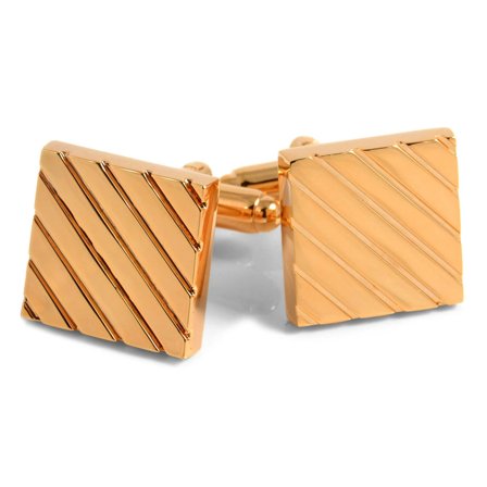 Rosaguldfarvede Stribede Manchetknapper til mænd