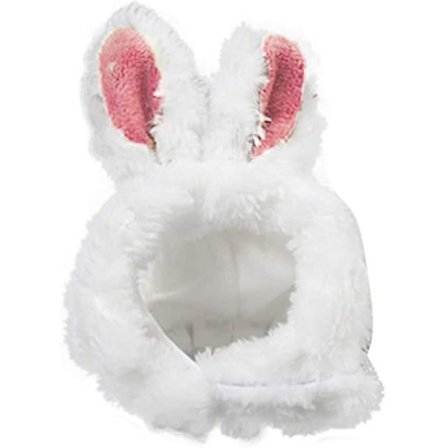 Kaninørehovedbeklædning til kæledyr Marsvin Killing Varmt Plys Hat Justerbart Pandebånd Med Søde Kaninører - Rød