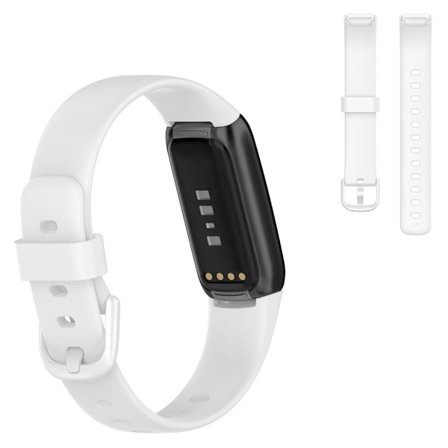 Fitbit Luxe enkelt klockarmband i silikon - Vit / Storlek: L