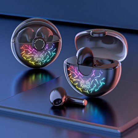 Immersive RGB-belysning Bluetooth 5.1 Støyreduserende Smart Touch Bluetooth-øretelefoner med Surroundlyd og langvarig batteri
