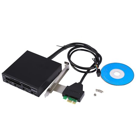3,5" Frontpanel PCI-E till USB 3.0 4-portars SD TF-kortläsare USB 3.0 drivrutins-CD