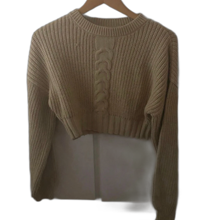 Beige stickad tröja NA-KD strl. XS