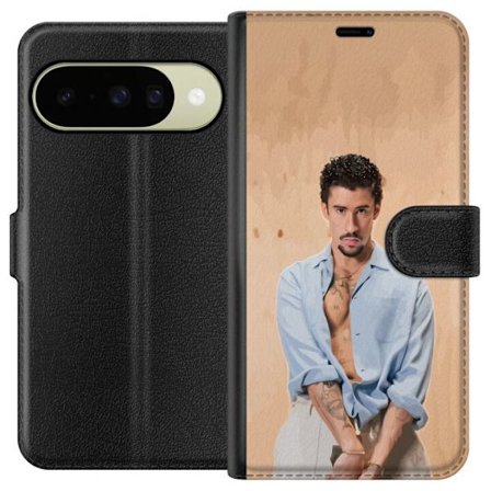 Kompatibel Tegnebogsetui til Google Pixel 10 Bad Bunny Super Bowl-inspireret grafik med NFL-trofæ og San Francisco-bro i sportdesign