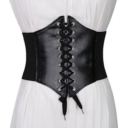 Dam Vintage Gothic Steampunk Korsett Top Body Shaper Spänne Bred midjeband Midjebälte Underbyst Korsett Bälte Tillbehör Body,svart 01