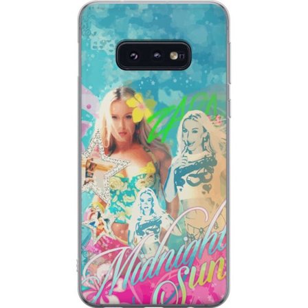 Kompatibelt Mobildeksel til Samsung Galaxy S10e Eventyrverden med Steve, Creeper og dyr i fargerik blokkgrafikk