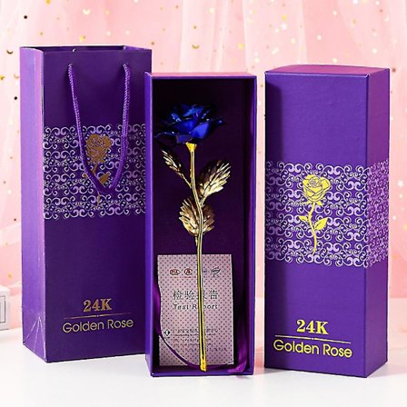 24k Guldförgylld Rosbukett Blomma till Flickvän Alla Hjärtans Dag Present