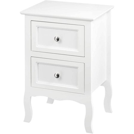 Rootz White Sängbord - Nattduksbord - Förvaringsskåp - Gott om förvaringsutrymme - Elegant design - Hållbar - 40cm x 60cm x 30cm