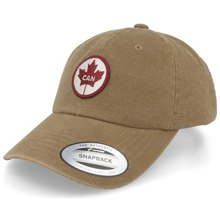 Iconic - Green - unconstructed - Cap - Canada Patch Canvas Dark Olive Dad Cap - Hatstore