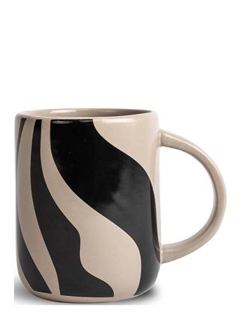 Mug Liz Zebra Beige/Black Home Tableware Cups & Mugs Coffee Cups Monivärinen/Kuvioitu Byon