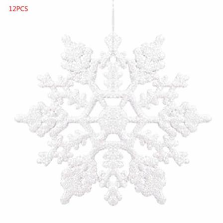 12st Julsnöflingor Ornament Mousserande Glitter Snö Dekor