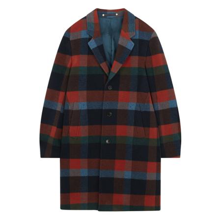 PS By Paul Smith Single-Breasted Coats Rød, Herre Uldfrakker