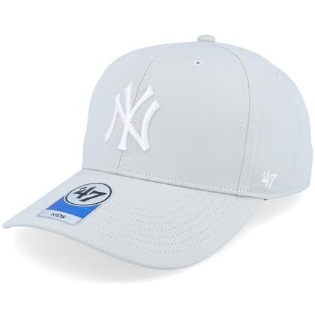 47 Brand - MLB Gris adjustable Casquette - Kids New York Yankees Raised Basic Mvp Grey Adjustable @ Hatstore