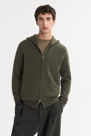 Soft Goat - Men's Chunky Hoodie - Cashmere hoodie - M - Olive