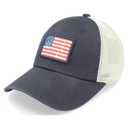 American Needle - Bleu trucker Casquette - USA Peace Ballpark Mesh Ivory/Navy Trucker @ Hatstore