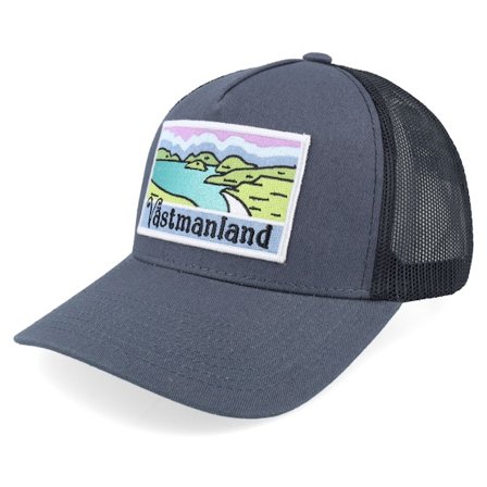 Wild Spirit - Grå trucker Kasket - Swedish Västmanland Landscape Dark Charcoal/Black A-Frame Trucker @ Hatstore
