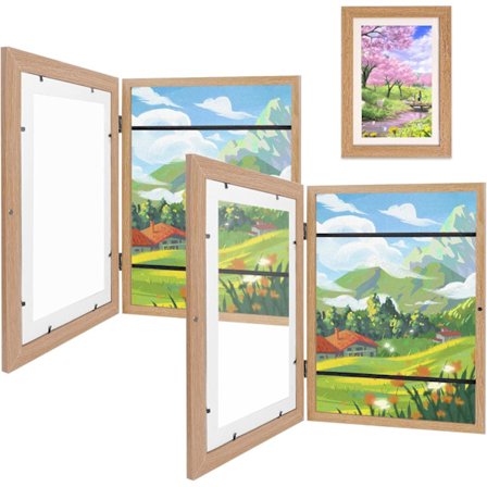 2-pak børnebilledrammer A4-størrelse Foldbar børnetegning