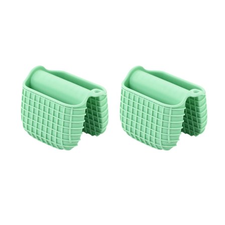 Mini Silikone Grydelapper Sæt, Varmebestandige Grydehandsker til Madlavning og Bagning (Firkantet Grøn)