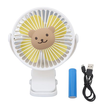 Baby Barnvagn Fläkt USB Tecknad 3 Hastigheter Bärbar Justerbar Clip Fläkt