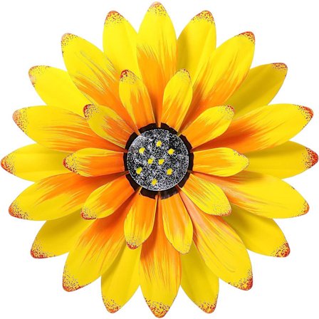 Metal Blomst Vægdekoration Haveindretning Udendørs Stor Tusindfryd Blomst Vægkunst Hængende Blomsterskulptur til Hegn Stue