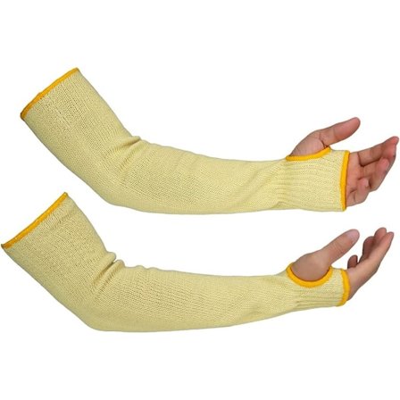 2025 Seneste Model 凯夫拉防割耐热袖套, 18 tommer lange åndbare Kevlar-armbeskyttere med tommelfingerhul, beskyttende armmanchetter, brandsikre gnister, egnet 