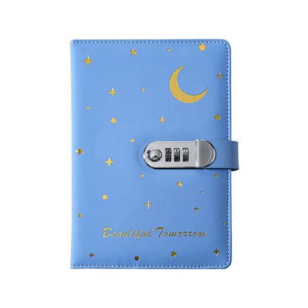 PU-lær dagbok med passordlås, A5 passord notisbok dagbok digital lås dagbok notisblokk manuell skissebok daglig planagenda, 120 ark, 240 sider