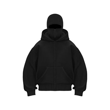 Paksu miesten huppari Barak, tuplahupulla ja tuplakauluksella, musta S