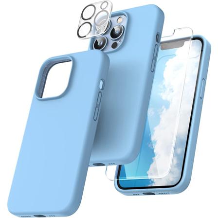 [5 I 1] För Iphone 13 Pro Max Case, Med 2-pack Skärmskydd Blue