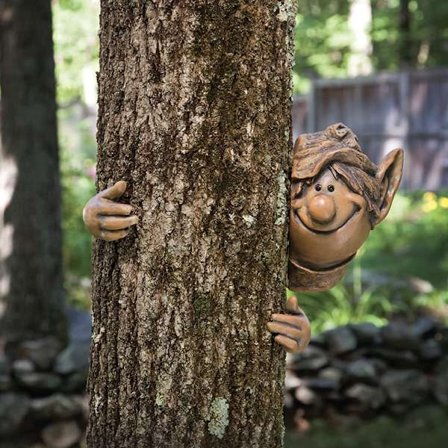 Trädgårdstomte, Alvpojke Staty Utomhus Trädkramare