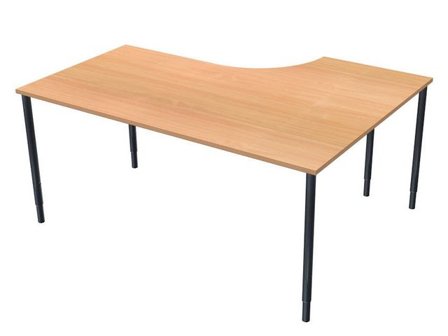 LANAB DESIGN Skrivbord Vänster 160x120cm boklaminat/svart - Lyreco - Kontorsmöbler och inredning - Bord och hurtsar - Skrivbord - Fasta