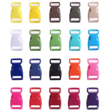 20-pakning med profilerte sideutløserplastspenner for paracordarmbånd, hundehalsbånd, bånd, tilfeldige farger