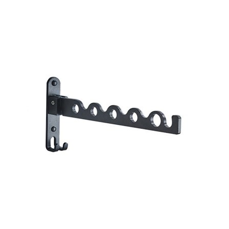 Veggmontert klesstativ, sammenleggbart tørkestativ krok oppheng for balkong, bad, soverom, vaskerom seng (svart)