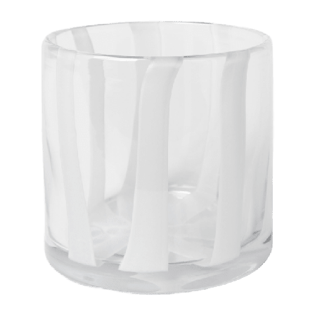 Åhléns Home Ljuslykta LUMA STRIPE 10 cm Ljus & ljusstakar Vit ONESIZE