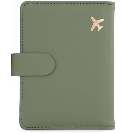 Rejsepaspung, Ægte Læder RFID-Blokerende Holder, Vandtæt Pung til Pas med Penholder til Mænd og Kvinder