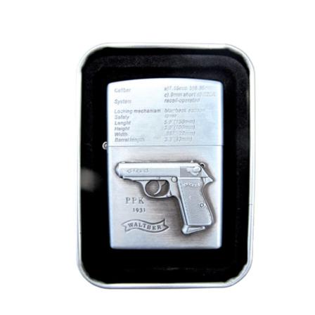 Pistol Ppk - Silverfärgad Bensintändare Silver