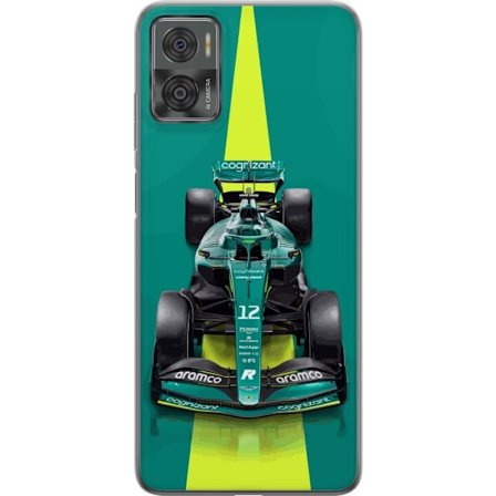 Kompatibelt Mobildeksel til Motorola Motorola Moto E22i Aston Martin Formel 1-bil i grønt racingdesign med moderne studiofølelse