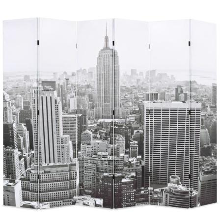 Hopfällbar Rumsavdelare New York I Dagtid 228x170 Cm Svart/vit Flerfärgsdesign
