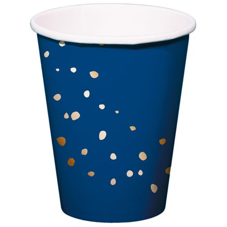 Pappersmuggar med Prickar Blå 8-pack