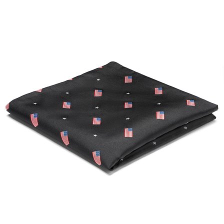 Fazzoletto da taschino nero double face con bandiera americana per uomini - Fazzoletti da taschino fantasia