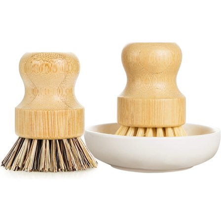 Diskborste - Ekologisk bambu 2-pack Mini hållbar skrubb för K