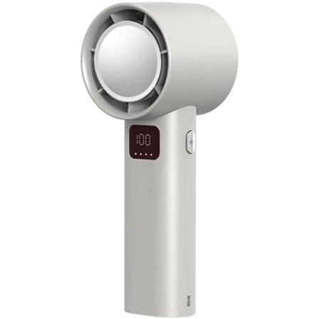 Hurtigopladende bærbar håndholdt ventilator, støjfri kold tilstand USB udstyret med -3000Ah lille køleventilator, 100 hastigheder med digital display 